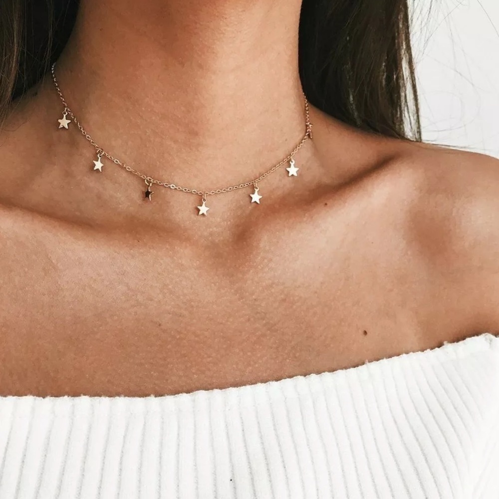 NWT 💕Boho Star Delicate Choker Chain Necklace